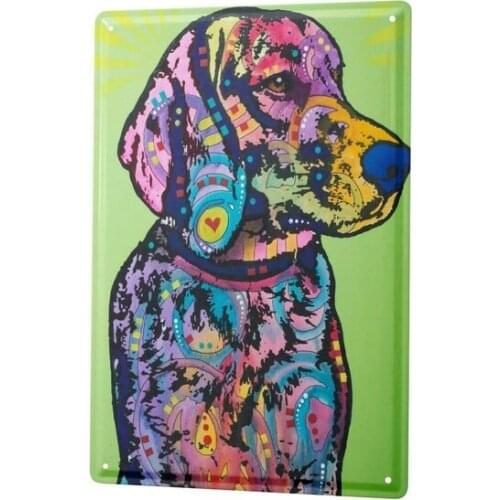 Letrero de estaño Ravtive Vet Practice, decoración colorida de barra de café para perros