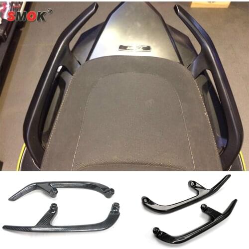 SMOK Motorcycle Accessories Carbon Fiber Rear Handle Passenger Seat Hand Grab Bars For Yamaha Tmax 530 T max 530 XP530 2012-2015