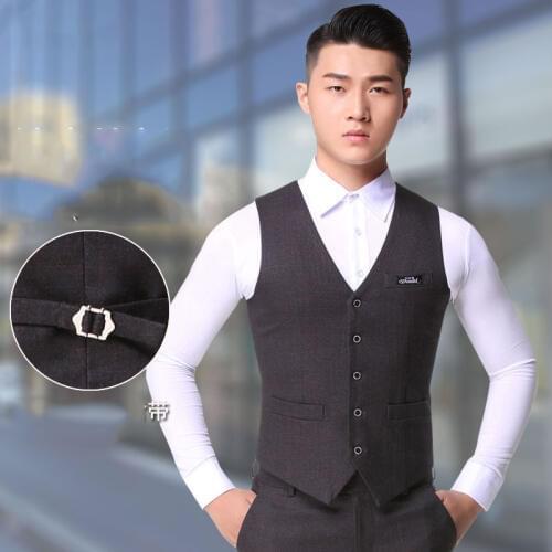 Male Ballroom Latin Dance Vest Standard Practice Tops For MenS Adult Waltz Samba Rumba Dance Shirt Performance Clothing DL3400