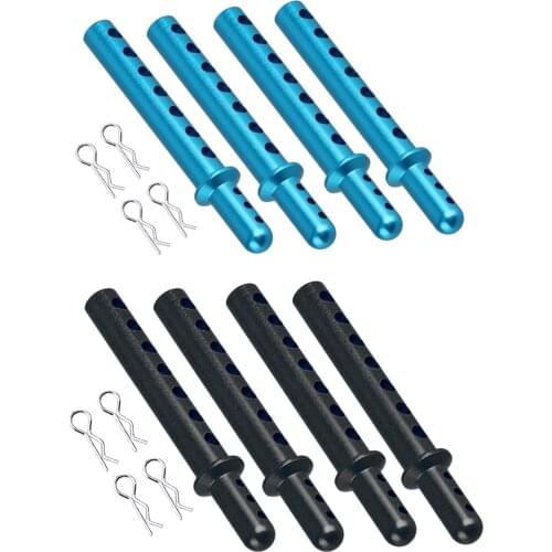 Set of 4 Car Body Post Brackets with R-Clip Pins for 1/10 1/8 Road RC Car