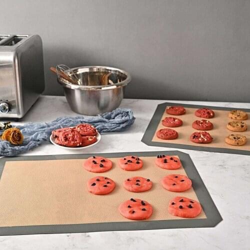 Silicone Baking Mat Set of 2 Half Sheet for Bake Pans Rolling Macaron Pastry Cookie Bun Bread