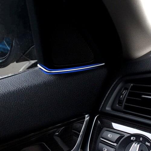 Front Door Tweeter Cover Trim Strip For BMW F10 F11 5 Series Speakers Frame Trim Sequins Original ABS Chrome Slot Plug Sticker