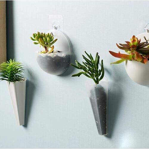 Wall Mounted Silicone Vase Sticker Wall Seamless Paste Hydroponic Vase Creative Flower Pots Home Office Flower Container