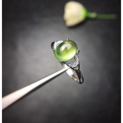 Natural grape stone ring, simple and exquisite, cheap, 925 sterling silver, natural gem store