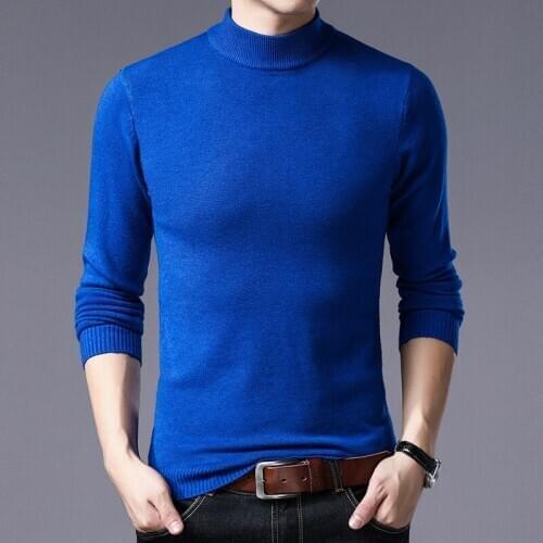 MRMT 2021 Brand Winter New Mens Sweater Knitted Shirts Pure Color Semi-turtleneck Sweater Pullover for Male Sweater Clothing