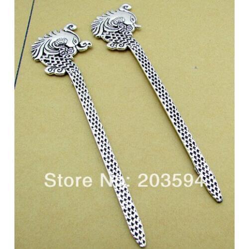 Wholesale 30Pcs /Lots Antique Silver Fish Bookmark Metal Bookmark with loop 122mm