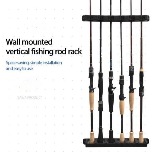 2PCS 6-Rod Rack Fishing Pole Holder Elastic Rubber Band Fishing Rod Bracket Display Stand Organizer Support Fishing Accessories