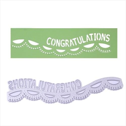Congratulations Greeting Card Cut Die Metal Card Craft Embossing Decoration Steel Die Card Edge Cut Template