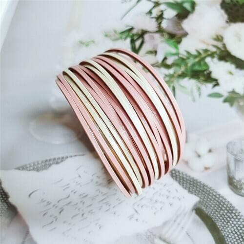 Multicolor PU Leather Bracelet Magnetic Buckle Adjustable Fashion Women Bracelets Female Jewelry