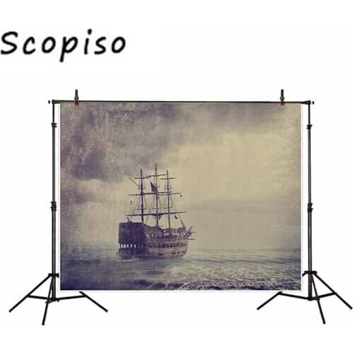 Scopiso background for photo studio old pirate ship sea vintage professional photography backdrop printed decoration Props