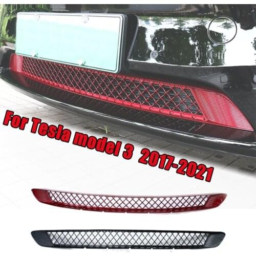 Car Front Bumper Lower Racing Grilles for Tesla Model 3 2017-2021 Insect-proof Net Mid-net Air Inlet Mesh Protection Modified