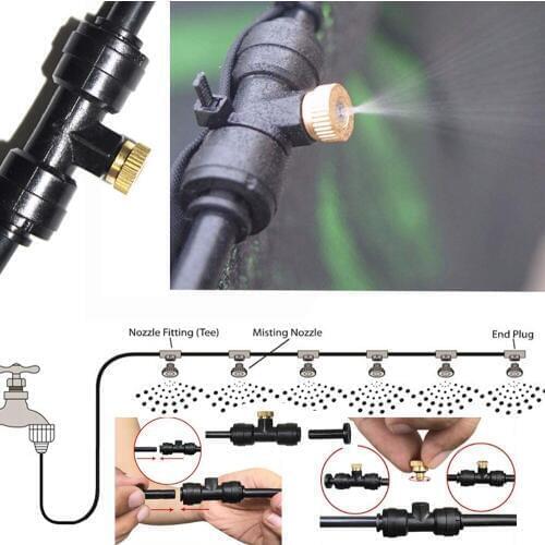 DIY Mist Cooling System 10M DIY Outdoor Misting Kits Patio Irrigation spray low pressure nozzle orifice 0.1-0.8mm brass nozzle
