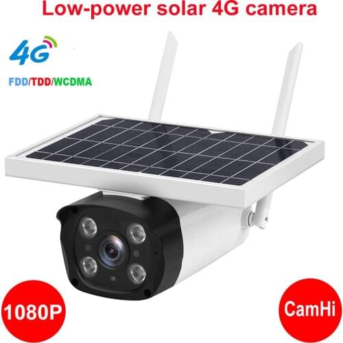 Solar 4G SIM IP Camera 1080P HD Outdoor Charging Battery Wireless Security Camera PIR Motion Detection Bullet Surveillance CCTV