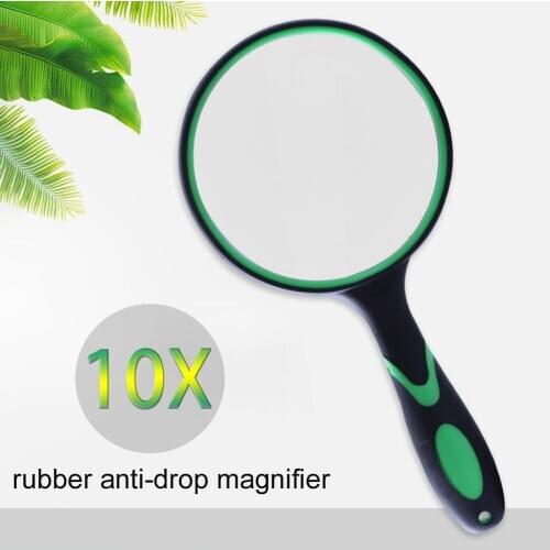 Portable 10X Magnifying Glass Handheld Magnifier for Jewelry Newspaper Book Reading Eye Loupe Glass Magnifying Glass