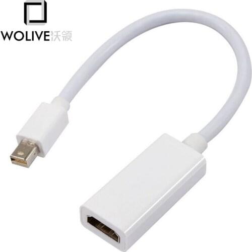 Wolive Brand new Thunderbolt Mini Display Port DP to HDMI Female Cable Adapte for Mac Macbook Pro Air