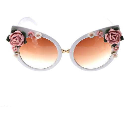 Baroque Retro Rhinestones Sunglasses Women Cat Eye Ladies Sun Glasses for Female Luxury Black Design Case Free Oversized Shades
