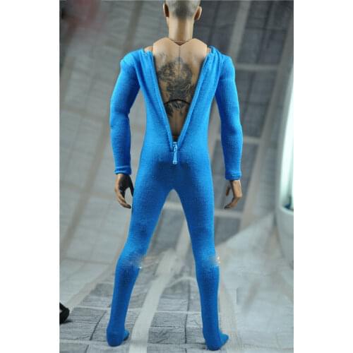 1/6th Light Blue Elastic bodysuit Model FOR 12" Male Figure Body Doll TOYS