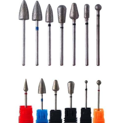 1PC Diamond Nail Drill Bit Cutters For Manicure Cuticle Burr Rotary Electric Drills Machine Nails Grinding Accessories Tools