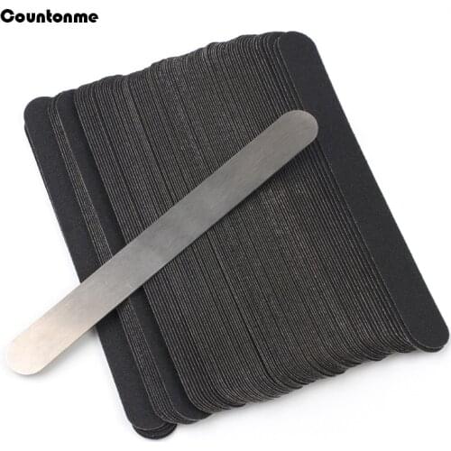 100Pcs/Set Replacement File Pads With Stainless Steel Handle Buffer Sanding Self-adhesive Replaceable Nail Art File For Manicure