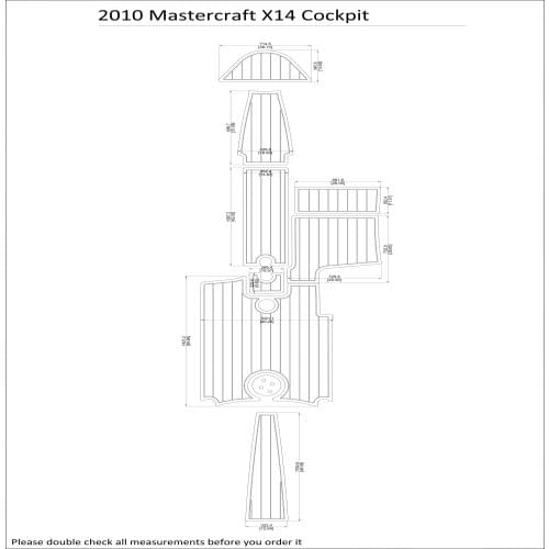 2010 Mastercraft X14 Cockpit Pad Boat EVA Teak Decking 1/4" 6mm