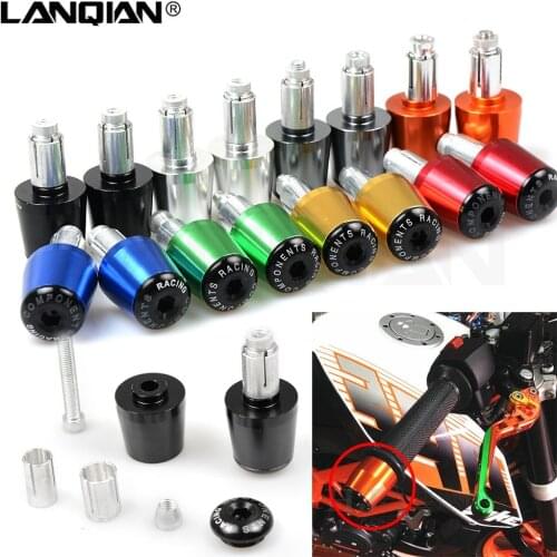 22mm CNC Aluminum Universal Motorcycle Handlebars Grips Ends Bar Ends Handlebars Caps For Kawasaki ninja 400 2018