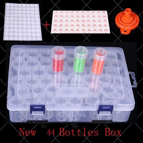 28/44pcs Bottles Diamond Painting Tools Accessories Storage Box Beads Container Diamond Embroidery Stone Mosaic Convenience Box