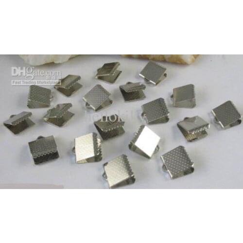 300PCS Nickel plated LEATHER RIBBON CLIP CORD END CRIMP CAPS M2750