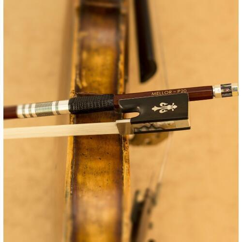 4/4 Nice IPE Wood Violin Bow Beautiful Frog Natural Horsehair Well Balance MELLOR Professional P20 Violin Parts Accessories