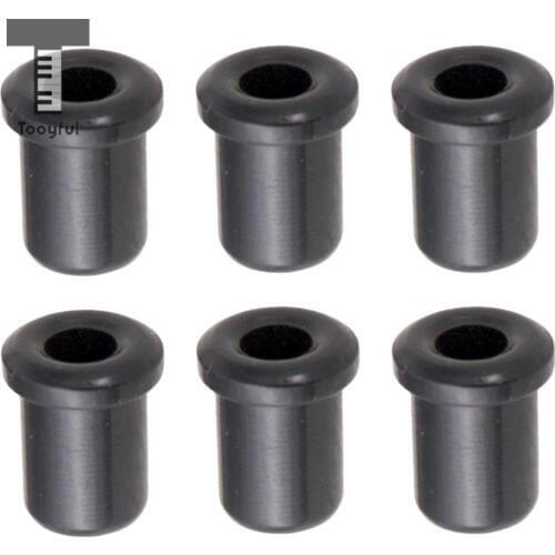 Tooyful 6PCS Guitar String Mounting Ferrules Through Body Bushing for Electric Guitar Black