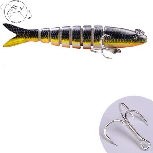 7G/9CM Artificial Wobblers 8 Segments High Quality Plastic Fishing Bait 3D Eyes Bionic Multi-Section Fishing Lures Hard Lure