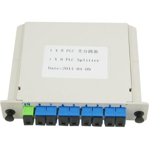 8pcs UPC 1X8 Fiber Optic FTTH Splitter box Insert sheet Optical Coupler SC Singlemode simplex plc optical splitter Free shipping