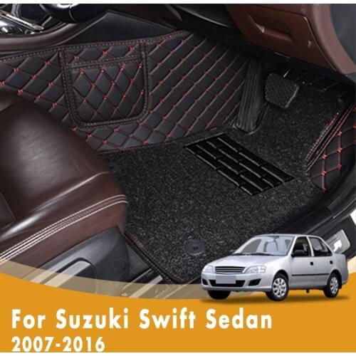 RHD Custom Car Floor Mats For Suzuki Swift Sedan 2016 2015 2014 2013 2012 2011 2010 2009 2008 2007 Double Layer Wire Loop Carpet