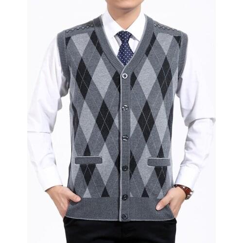 C1217 2020 spring autumn winter new middle aged mens fashion big size knitted sweater cardigan vest coat cheap wholesale