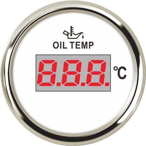 52mm Digital Oil Temp Gauge 50-150 Celsius Oil Temperature Meter With Red Backlight For Car Boat Yacht 12V-24V