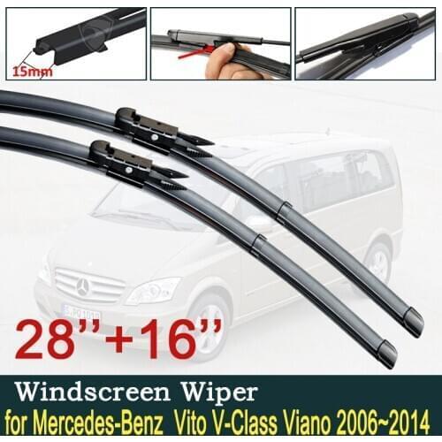 For Mercedes Benz Vito V-Class Viano Valente Metris W639 2006~2014 Car Wiper Blades Windscreen Wipers Car Accessories 2007 2008