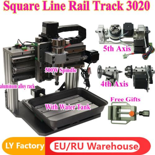 Water Tank CNC3020 CNC Router Wodd Engraver Machine Square Line Rail Track Hobby DIY Desktop Engraving Cutting Printing Machine