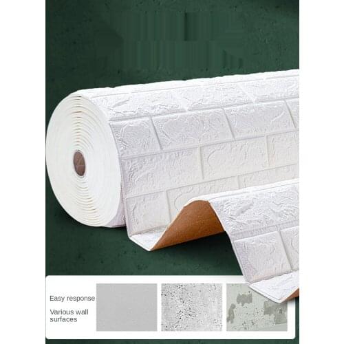 GY Wallpaper Self-Adhesive 3D Wall Sticker Waterproof Moisture-Proof Wallpaper Bedroom Foam Brick Background Wall Decoration