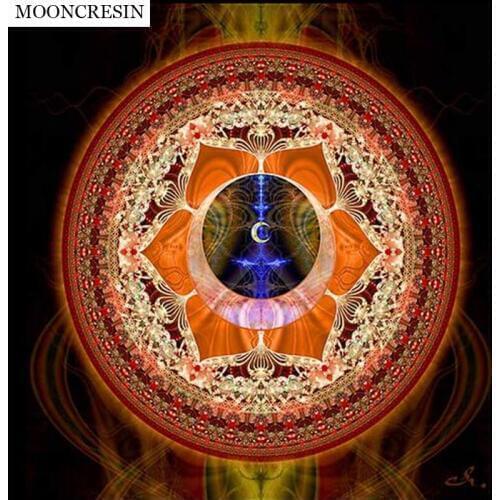 MOONCRESIN Diy Diamond Painting Cross Stitch 5D Needlework Embroidery Mandala Series Crystals Full Square Diamond Mosaic Decor
