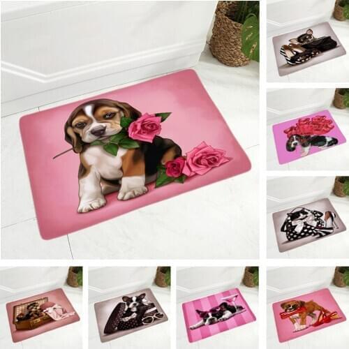 Cartoon Cat Mat Floor Mat for Children Room Bedroom Non-Slip Decor Soft Fashion Dog Doormat Flannel Dining Hall Carpet 40x60cm