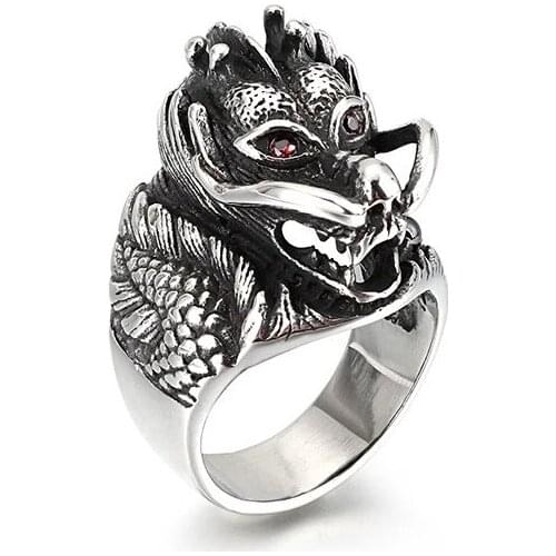 National Wind Jewelry Stainless Steel Faucet Tide Male Food Ring Personality Single Domineering Ring