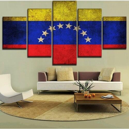 5 Pieces Flag Of Venezuela Home Decor Wall Art Modular Picture Canvas Printed Poster For Living Room Framework Modern Artwork