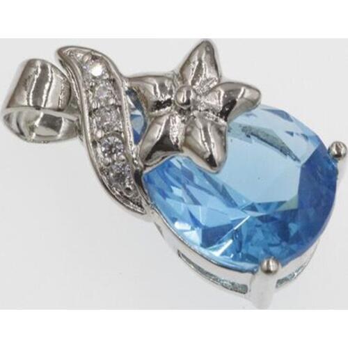 1.0*2.0MM New NEW Fashion Luxury Purple Blue Crystal Necklace Pendants Women Love Heart Design Girl Gift Silver Jewelry #05