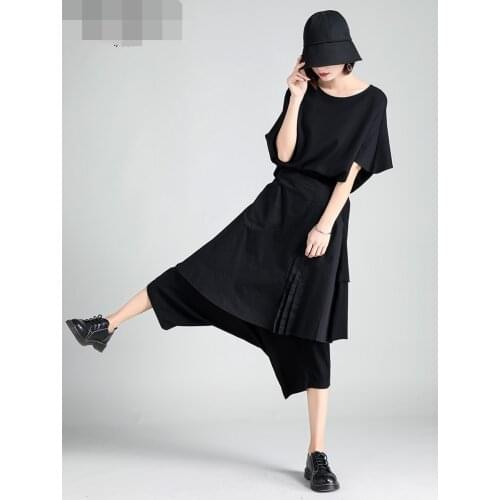 Original beat pants summer big crotch pants dark department women pants loose design seven-minute skirt pants thin section