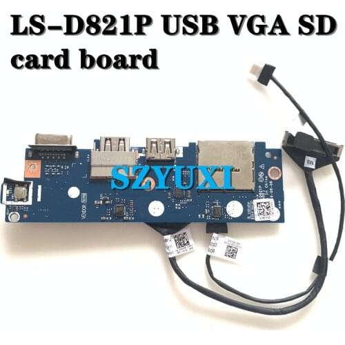 Original Brand New For Vostro 5568 SD Card Reader USB VGA CHA01 BKD50 LS-D821P 4T5M8 04T5M8 w/cable