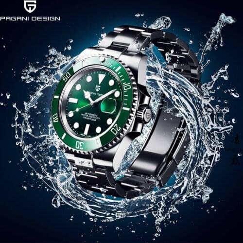 PAGANI DESIGN 1639 Japan NH35A Automatic Men Watches Stainless Steel Diving Wrist Watch Men Mechanical Male Watch Sapphire Glass