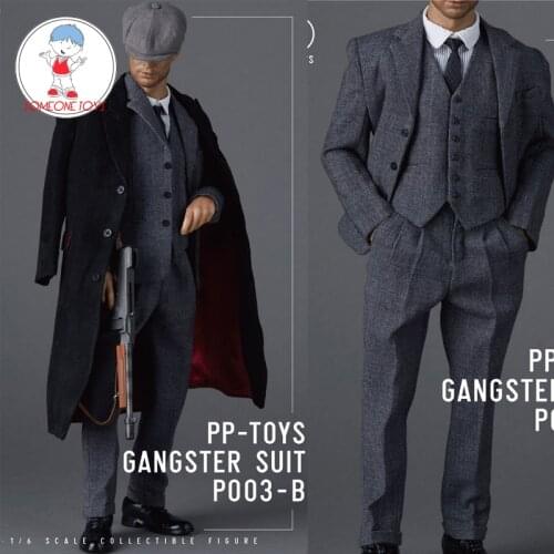 4styles 1/6 scale Male PP-TOYS P003 WWII British Gangster Gentleman 3-piece Retro Suit for 12 inches Body model accessory