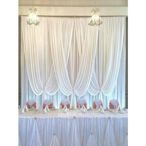 3x6m Luxury Wedding Backdrop Pure White Wedding drape and curtain wedding decoration Free shipping fast delivery
