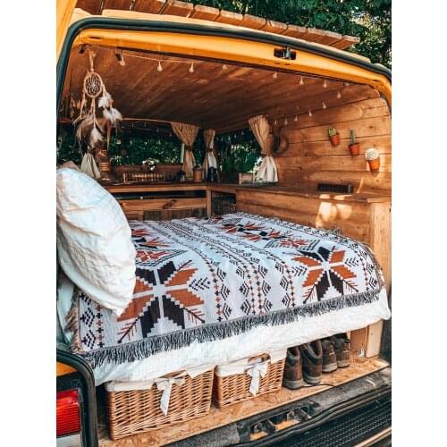 Tribal Blankets Indian Outdoor Rugs Camping Picnic Blanket Boho Decorative Bed Blankets Plaid Sofa Mats Travel Rug Tassels Linen
