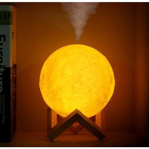 Air humidifier 3D Moon Lamp aromatherapy essential oil diffuser USB ultrasonic humidifier air atomizer purifier led night light
