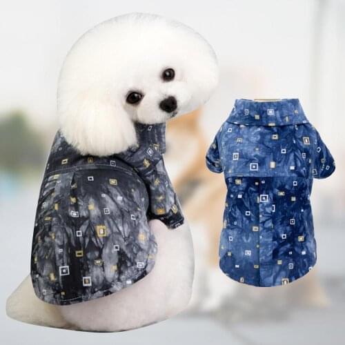 Spring Summer Breathable Dog Puppy Two-Legged T-shirt Square Pattern Pet Clothes